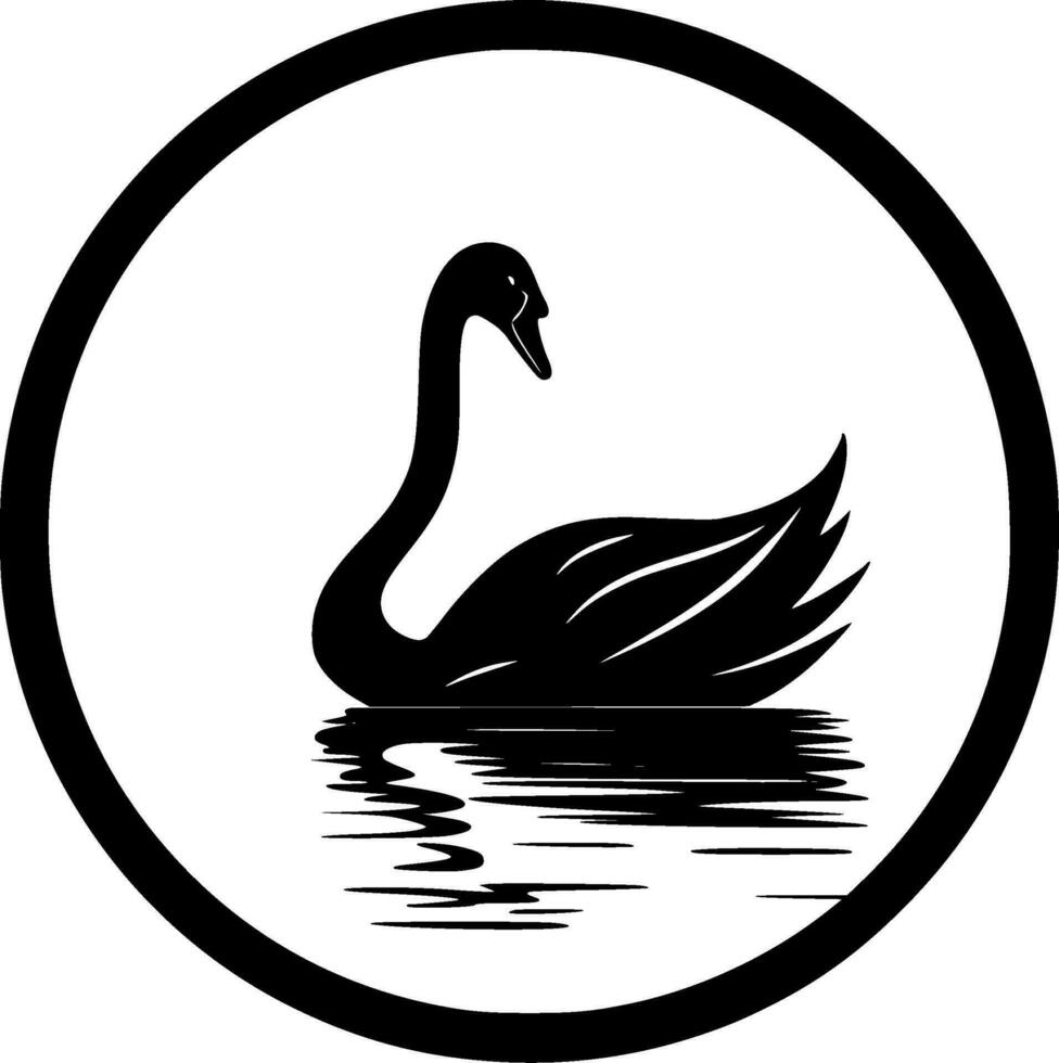 Schwan - - schwarz und Weiß isoliert Symbol - - Vektor Illustration