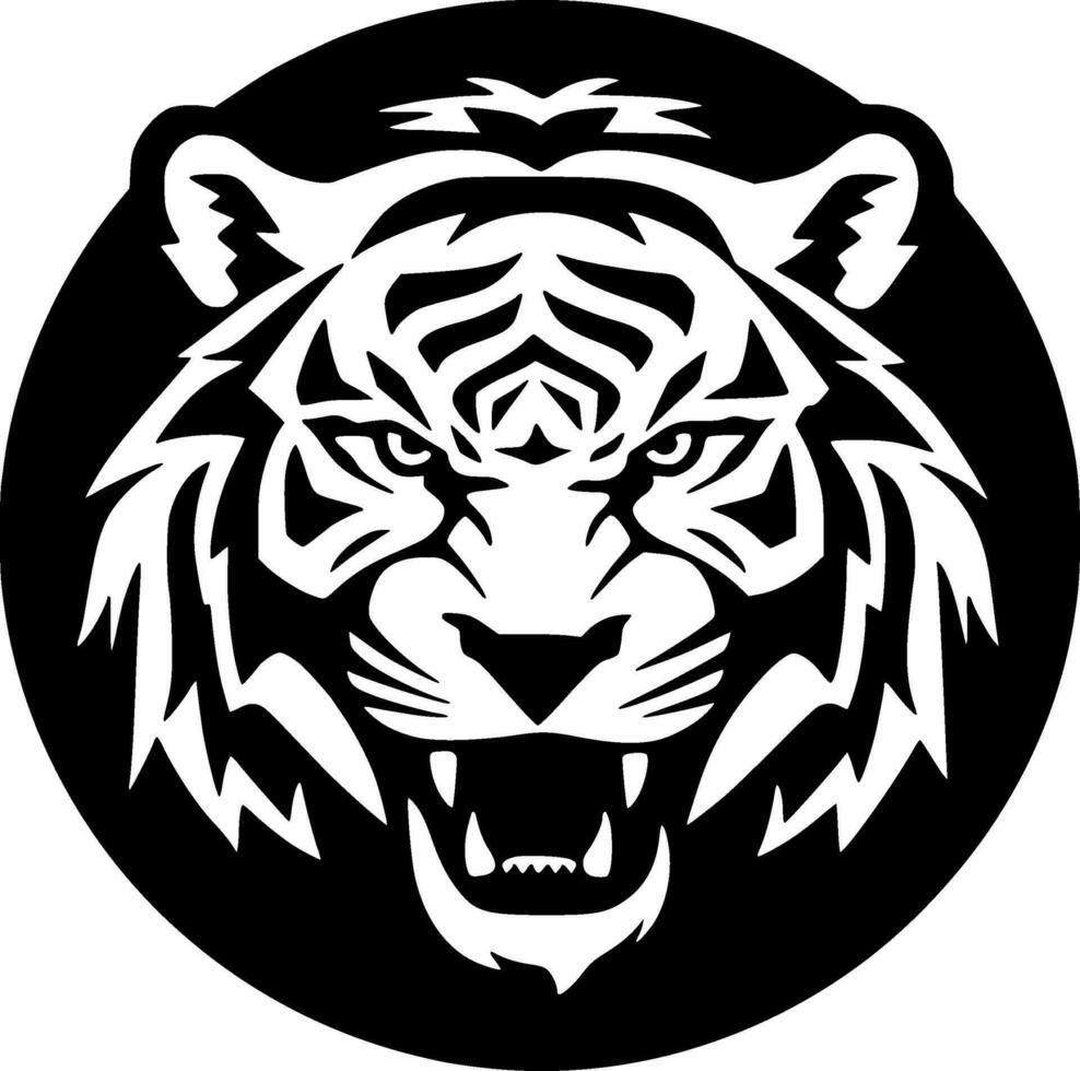 Tiger - - schwarz und Weiß isoliert Symbol - - Vektor Illustration