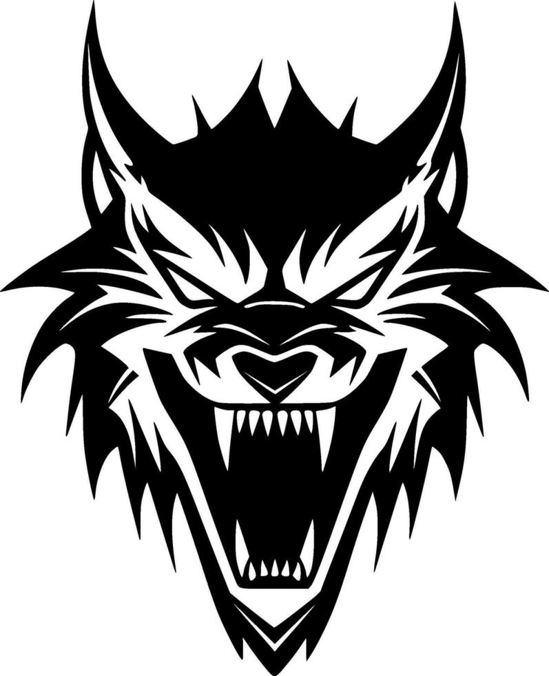 Wolf - - minimalistisch und eben Logo - - Vektor Illustration