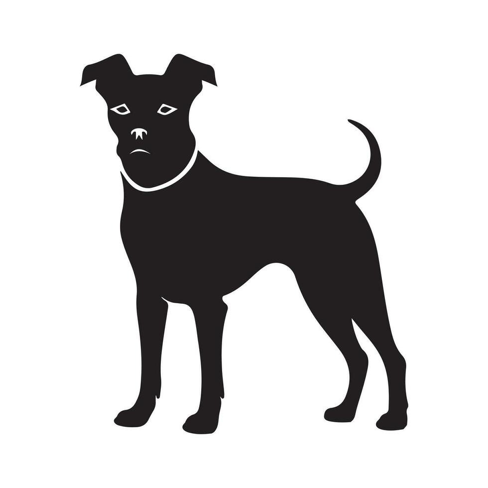 tunnbindare hund svart silhuett vektor