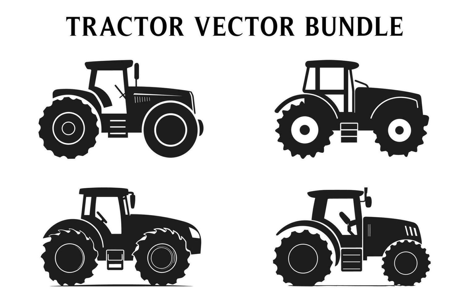 Traktor Silhouetten Clip Art, Silhouette von Traktor Illustration Vektor bündeln