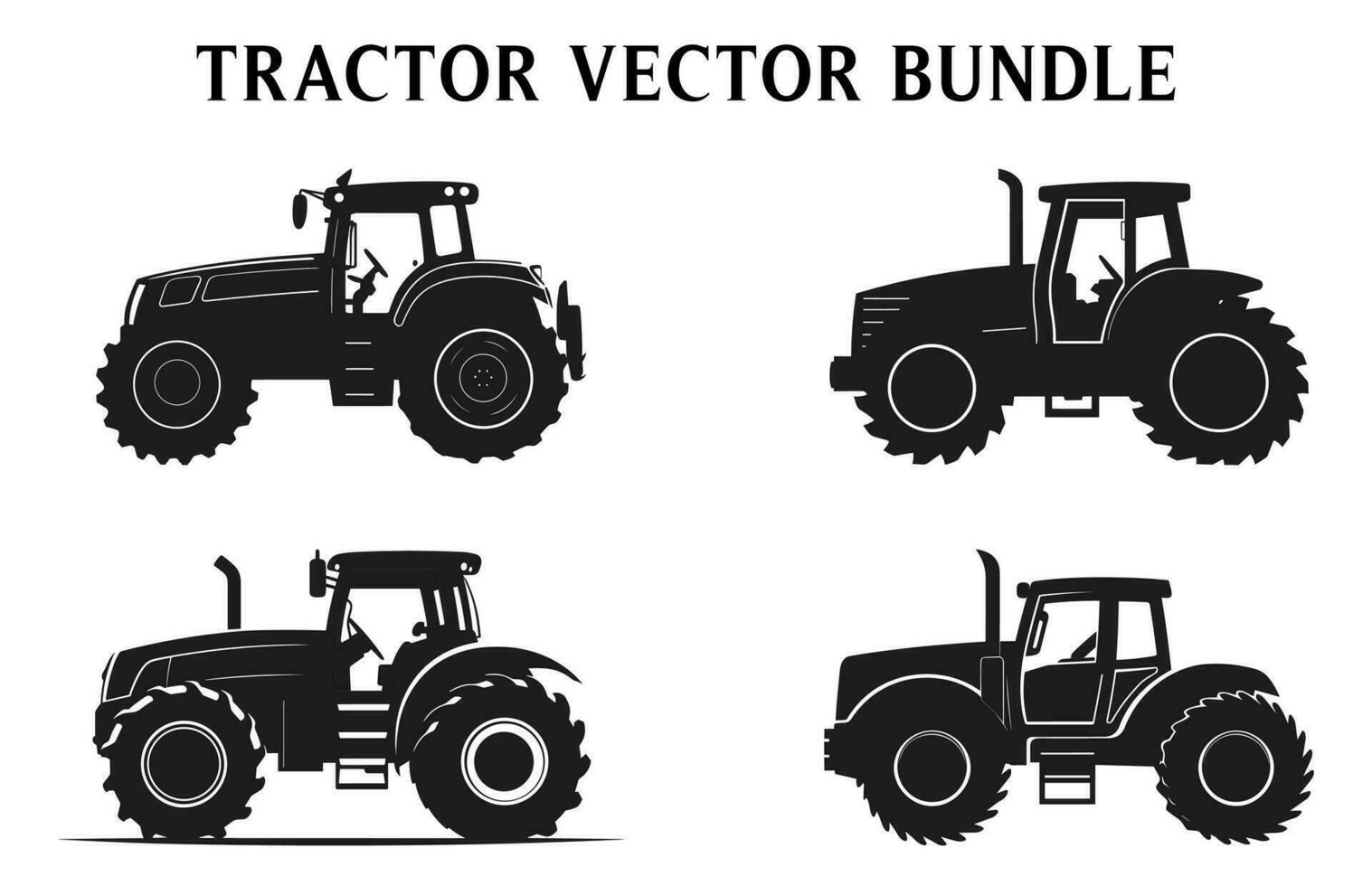 traktor silhuetter ClipArt, silhuett av traktor illustration vektor bunt