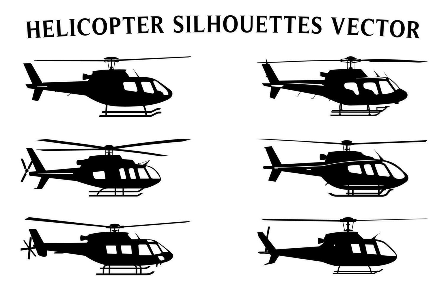 helikopter silhuetter ClipArt bunt, annorlunda typer av militär helikoptrar vektor uppsättning