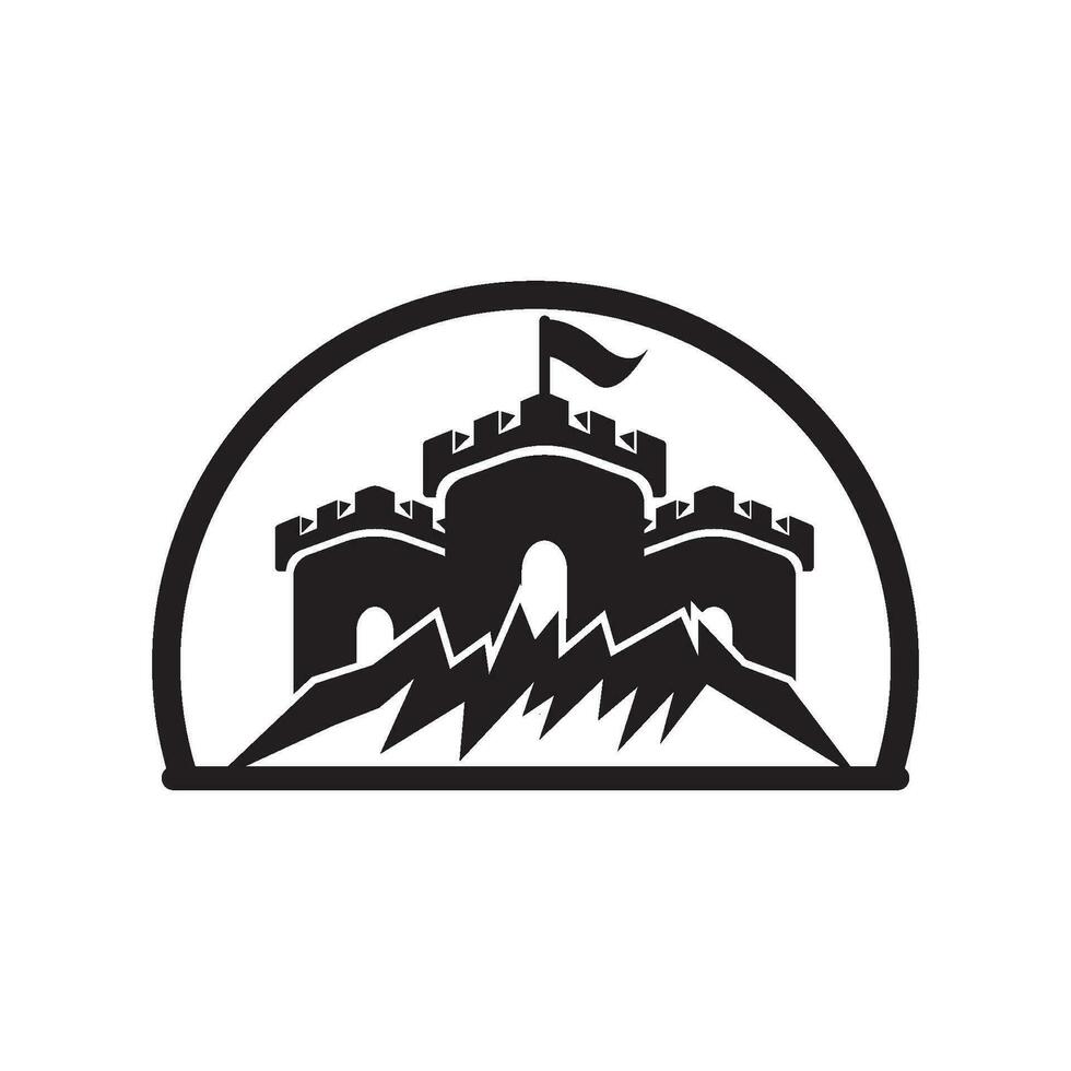 Schloss Logo Vektor Symbol Illustration Design