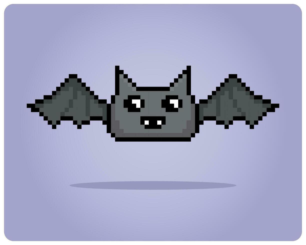 8 bit pixel av fladdermus. pixel djur för spel tillgångar i vektor illustration.
