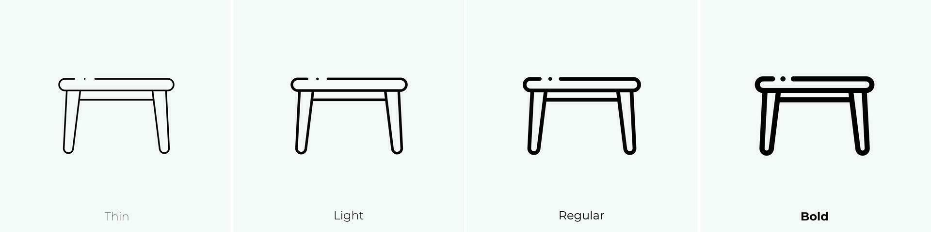 sida tabell ikon. tunn, ljus, regelbunden och djärv stil design isolerat på vit bakgrund vektor