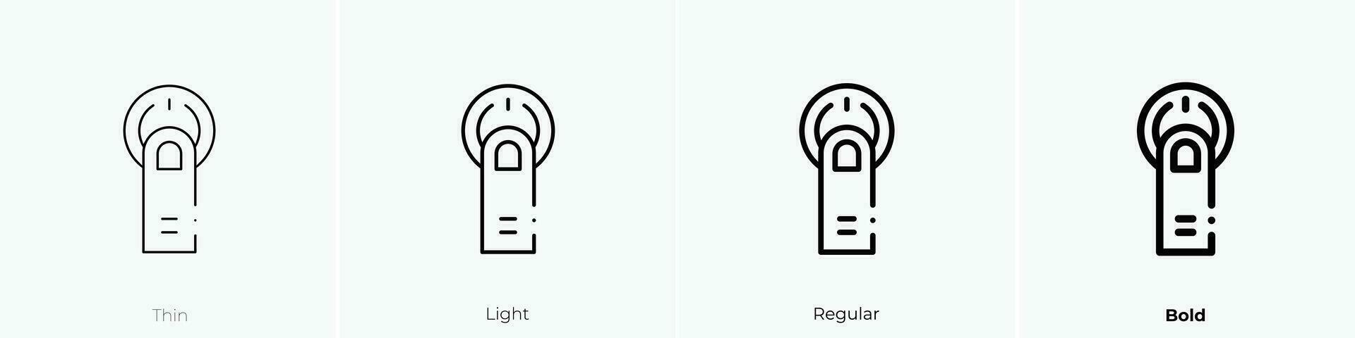 geschlossen Nieder Symbol. dünn, Licht, regulär und Fett gedruckt Stil Design isoliert auf Weiß Hintergrund vektor