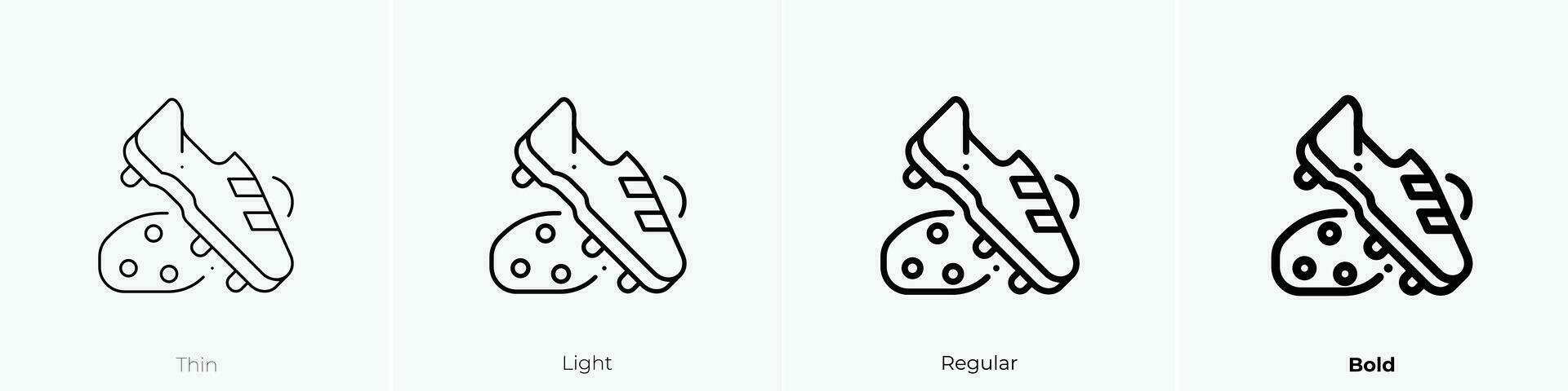 Schuhe Symbol. dünn, Licht, regulär und Fett gedruckt Stil Design isoliert auf Weiß Hintergrund vektor