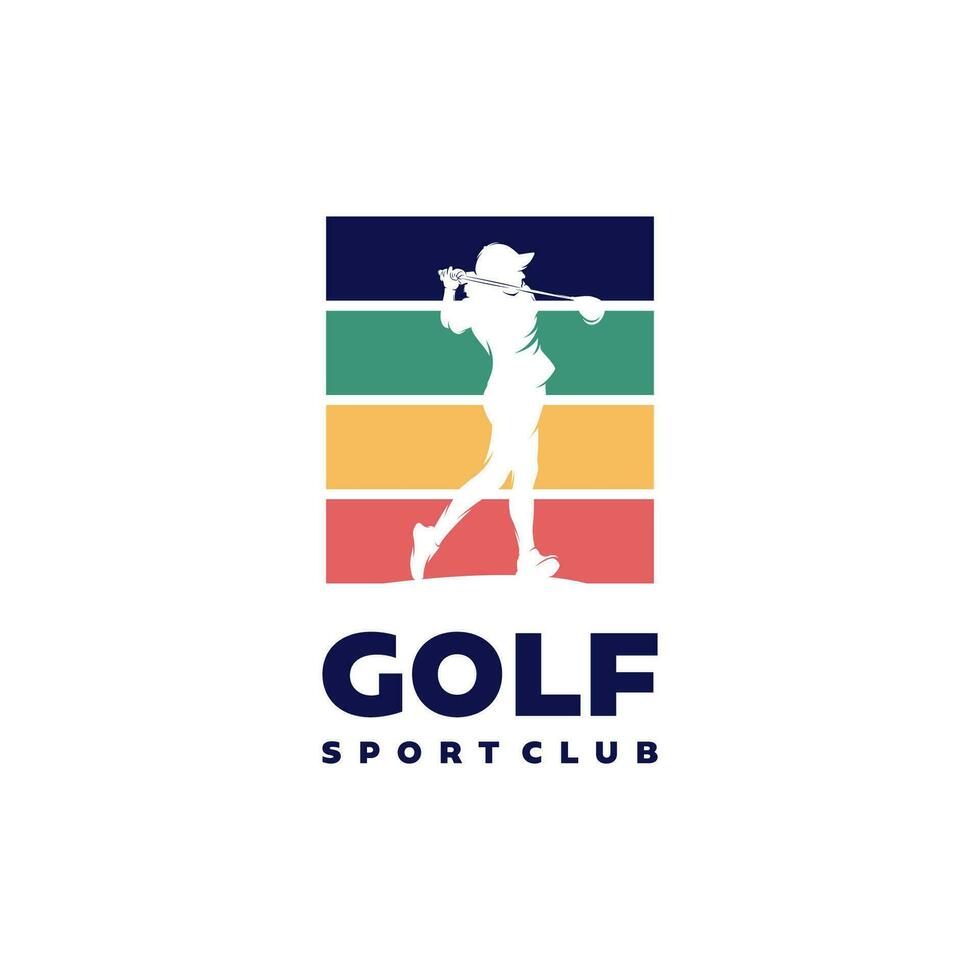 årgång golf klubb logotyp design vektor illustration