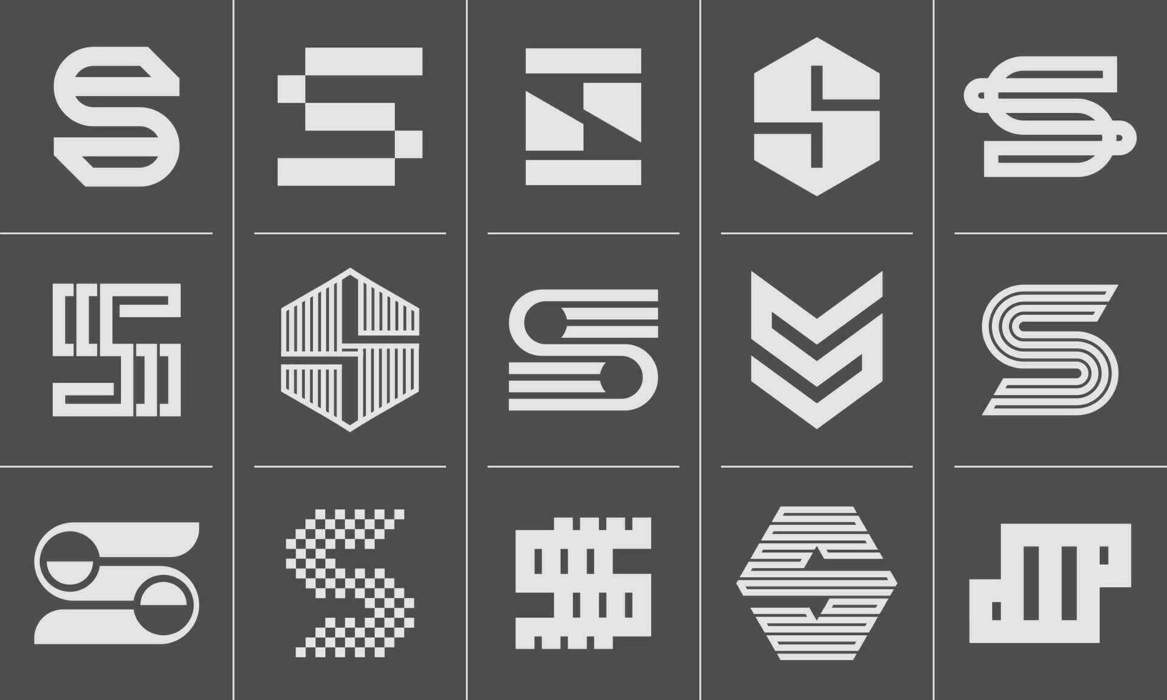 bündeln von Unternehmen abstrakt Linie Brief s Logo Design vektor
