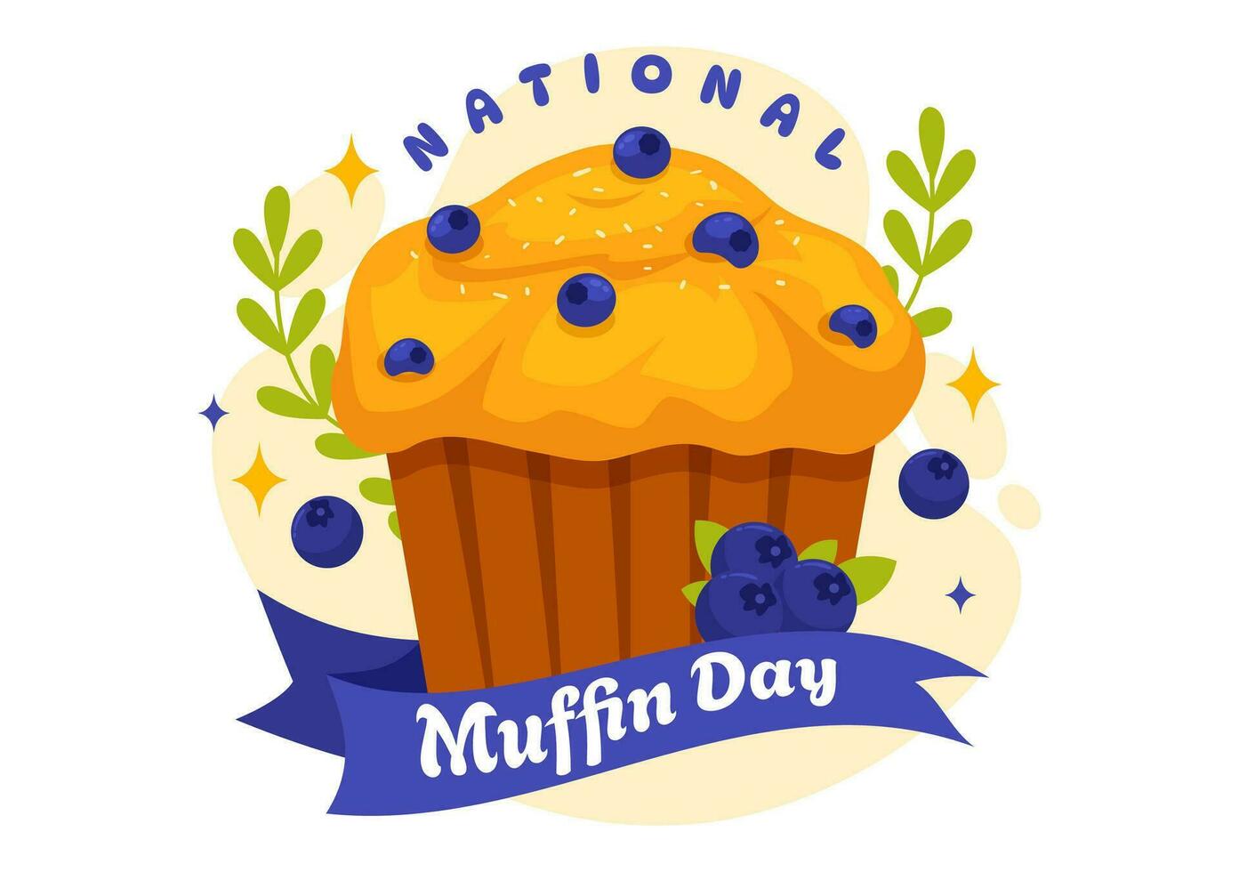 nationell muffin dag vektor illustration på februari 20:e med choklad chip mat klassisk muffins utsökt i platt tecknad serie illustration