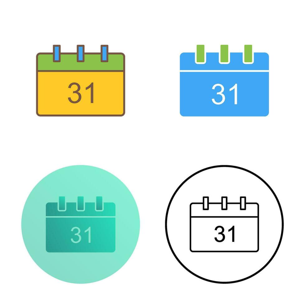 einzigartiges Kalendervektorsymbol vektor