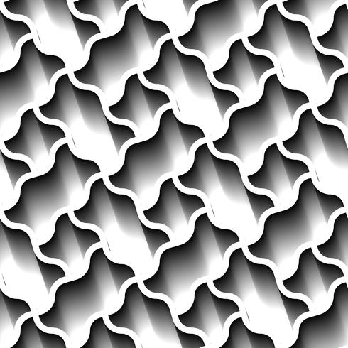 Seamless abstrakt geometriska mönster, prame gräns futuristiska tapeter, 3d grå kakel yta. vektor