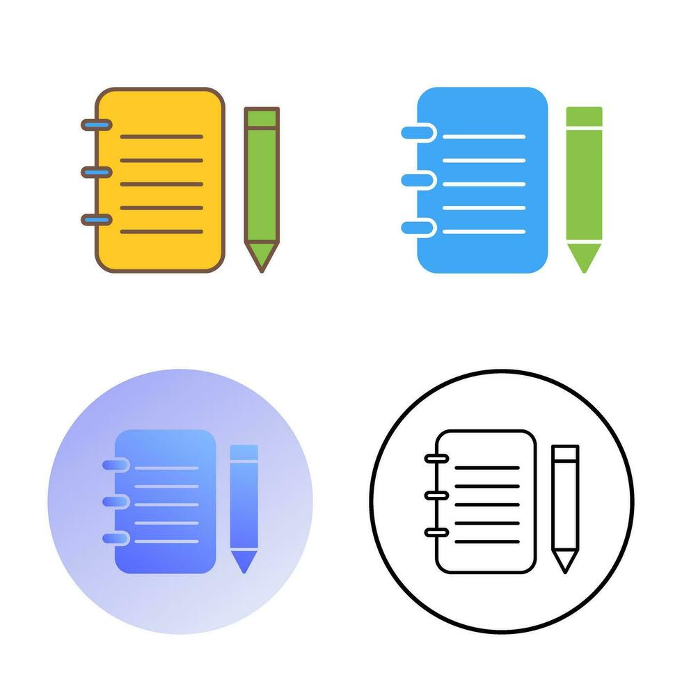 einzigartiges Notizblock-Vektorsymbol vektor