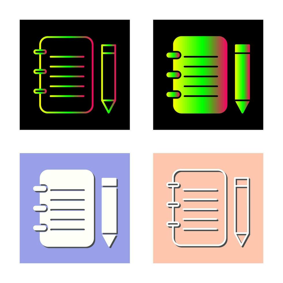 einzigartiges Notizblock-Vektorsymbol vektor