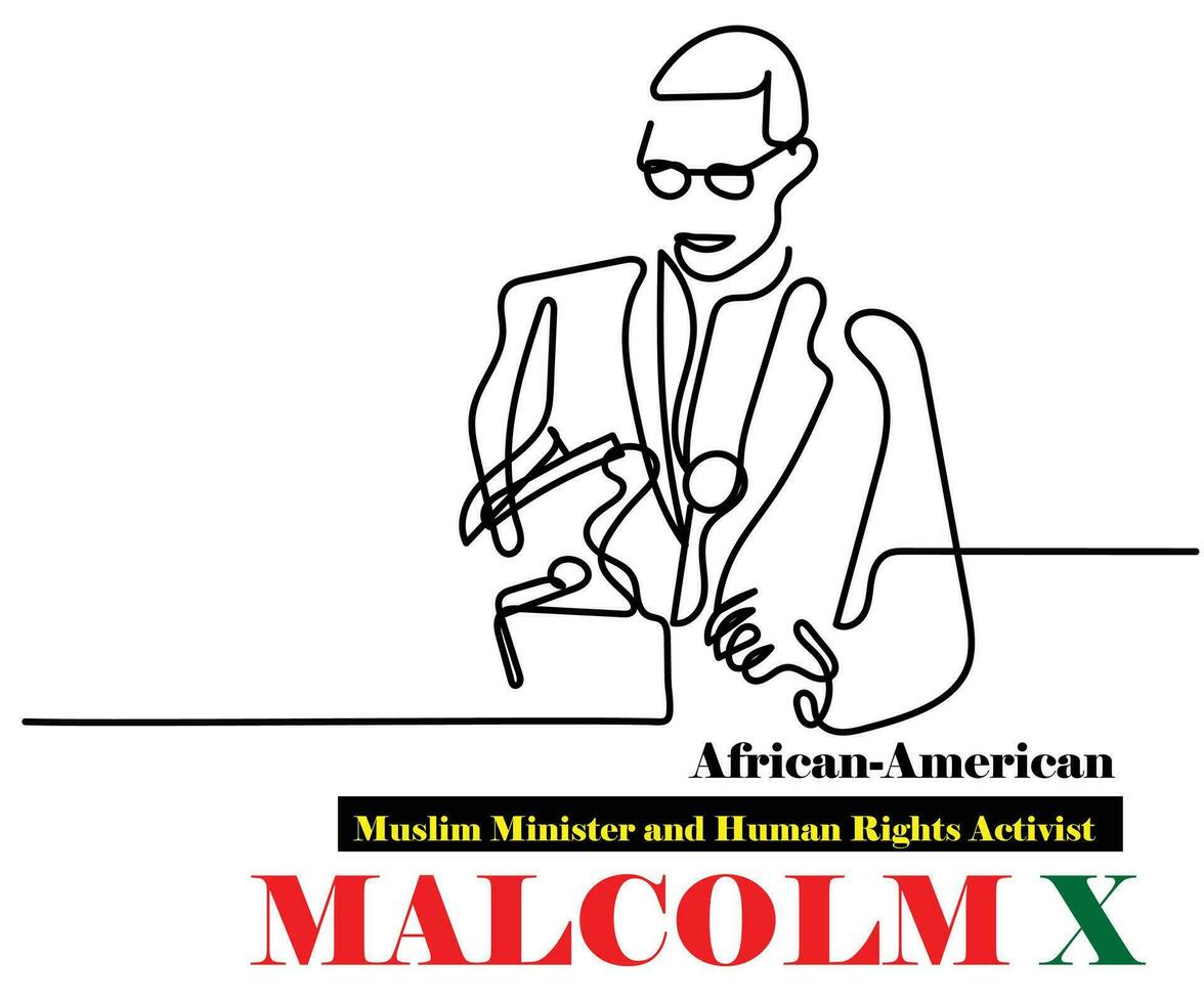 Malcolm x Wer war ein berühmt afrikanisch amerikanisch Held vektor