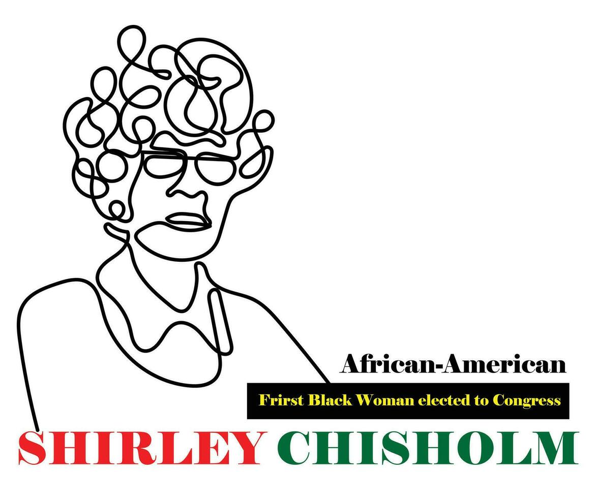 Vektor Datei von ein berühmt afrikanisch amerikanisch Held Shirley Chisholm. schwarz Geschichte Monat Kunst.