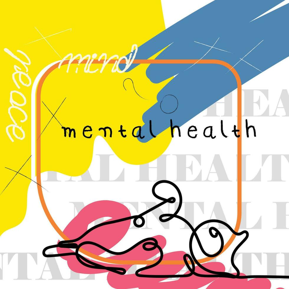 mental Gesundheit abstrakt Kunst. Poster oder Banner Design. mental Gesundheit Bewusstsein. vektor