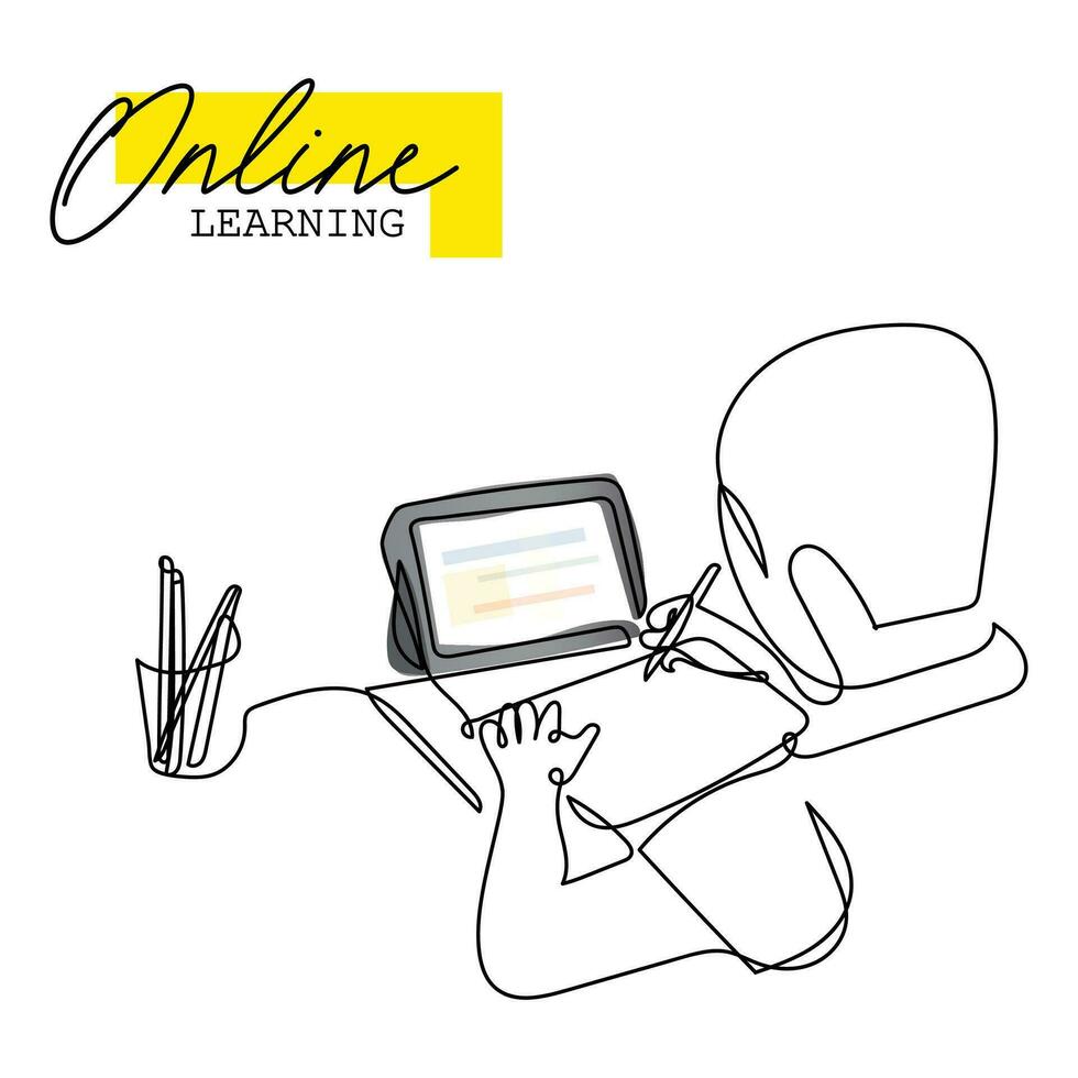 online Lernen. Digital Lernen. virtuell Klassen. Lernen Spaß Weg. vektor