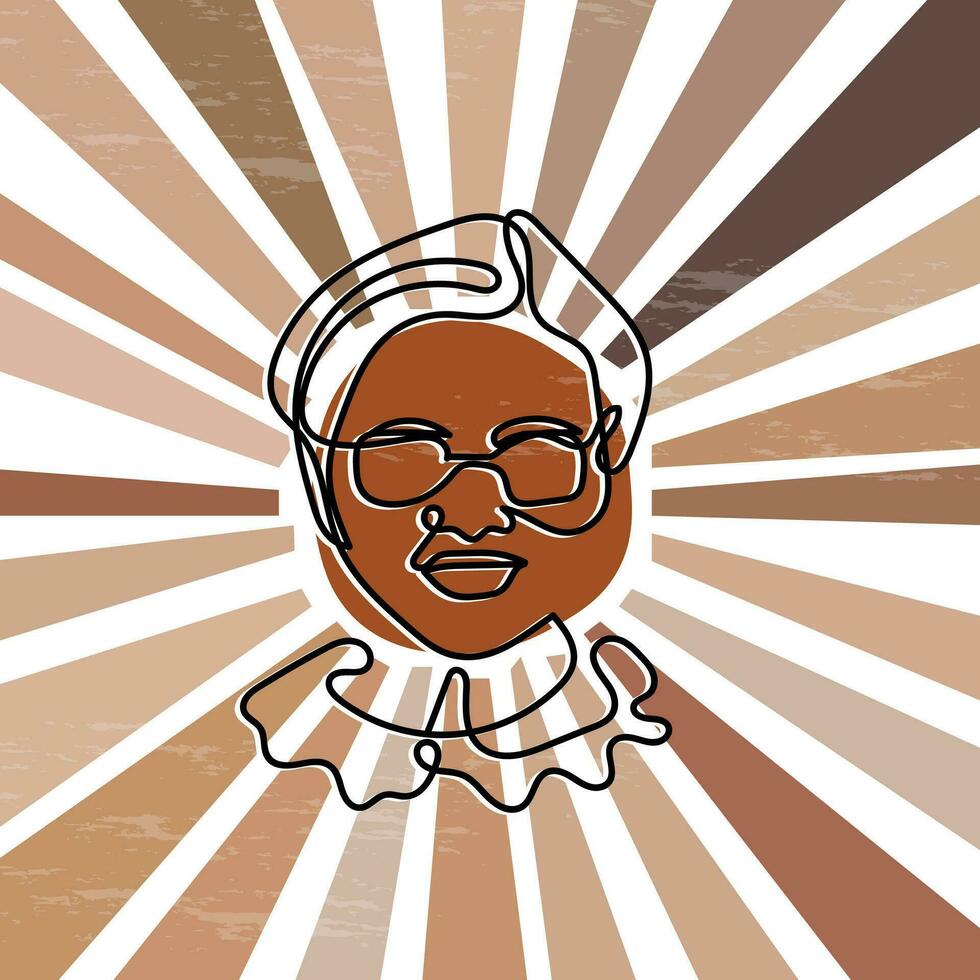 Illustration von ein afrikanisch amerikanisch Held rosa Parks. vektor