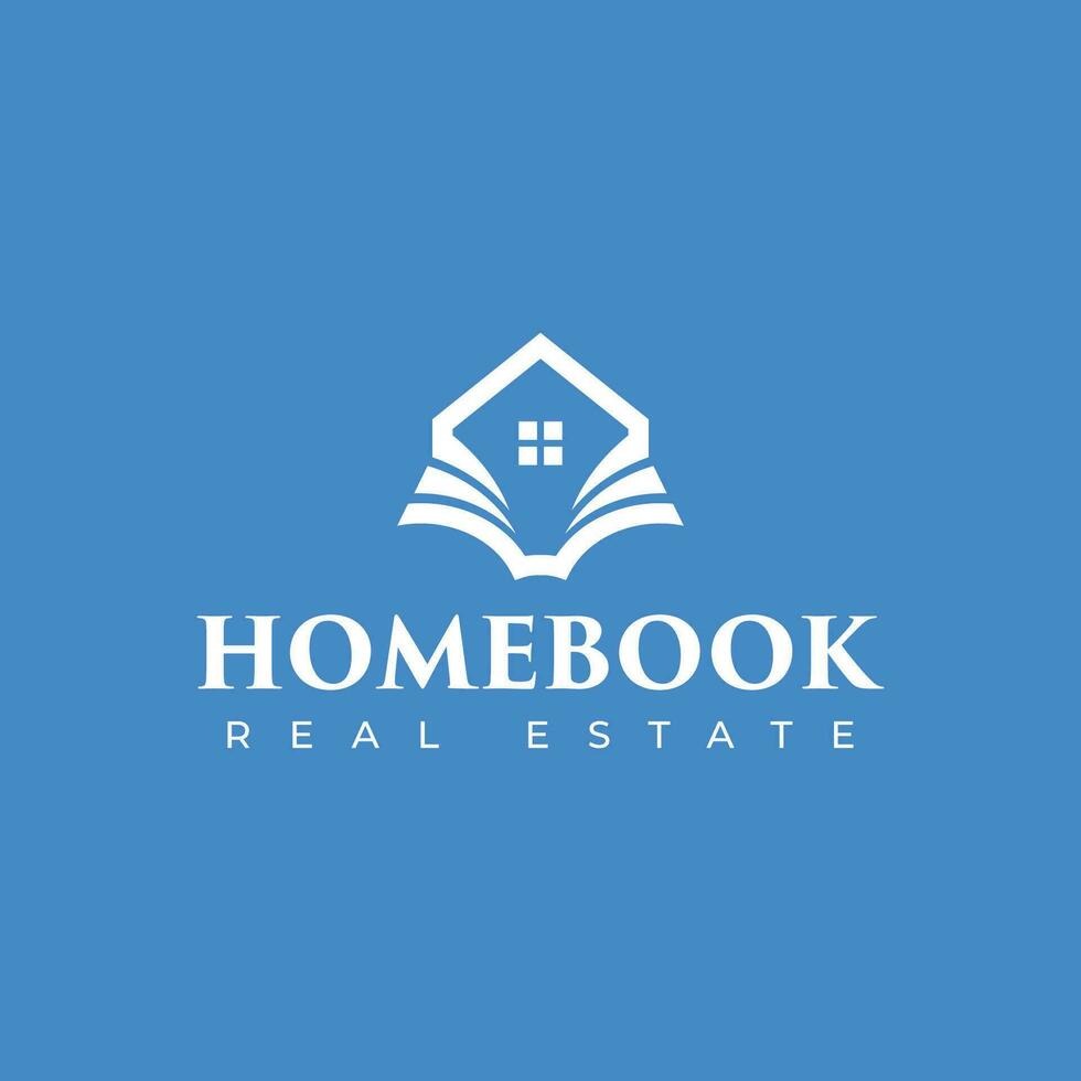 Zuhause und Buch Logo zum Bildung und Unternehmen vektor