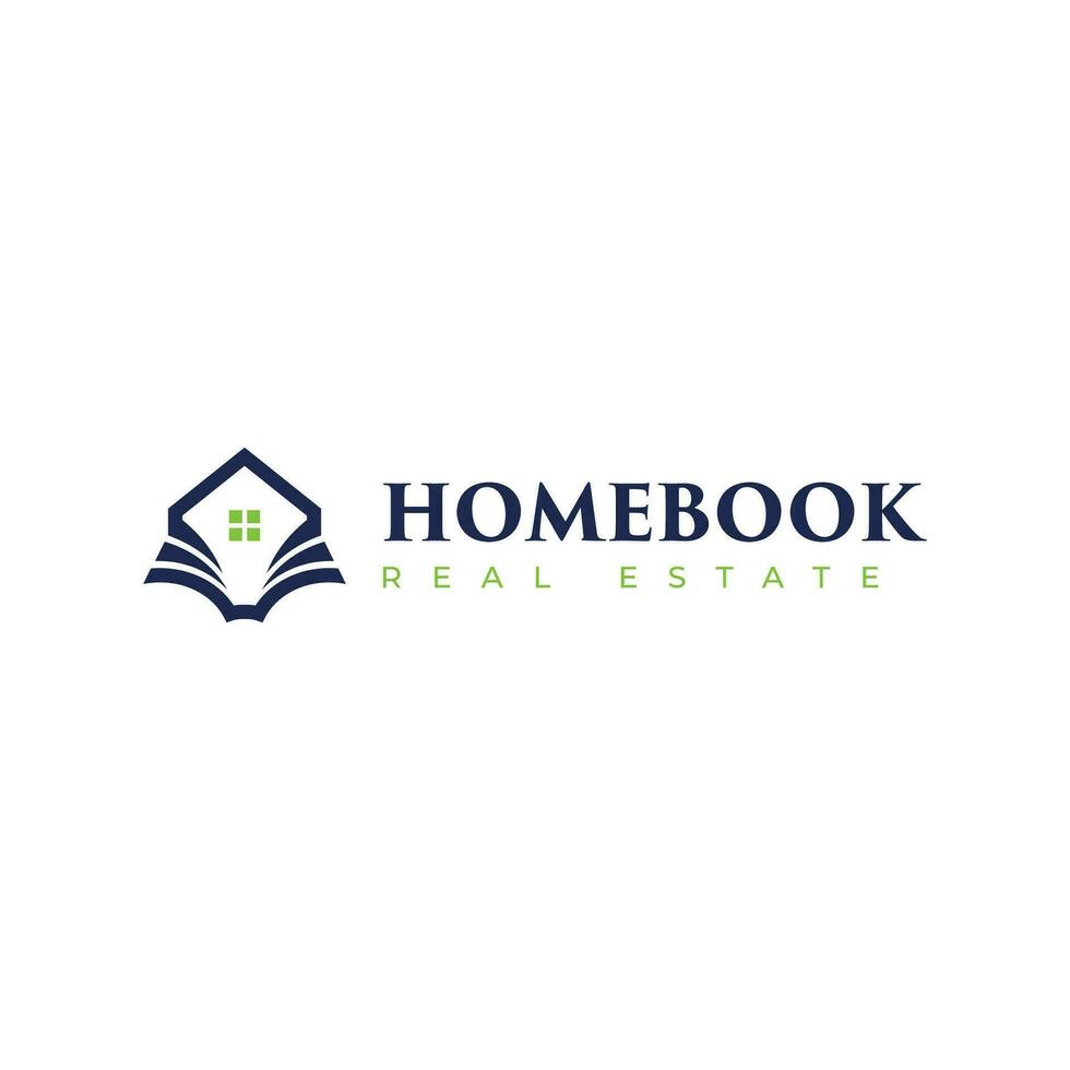 Hem och bok logotyp för utbildning och företag vektor