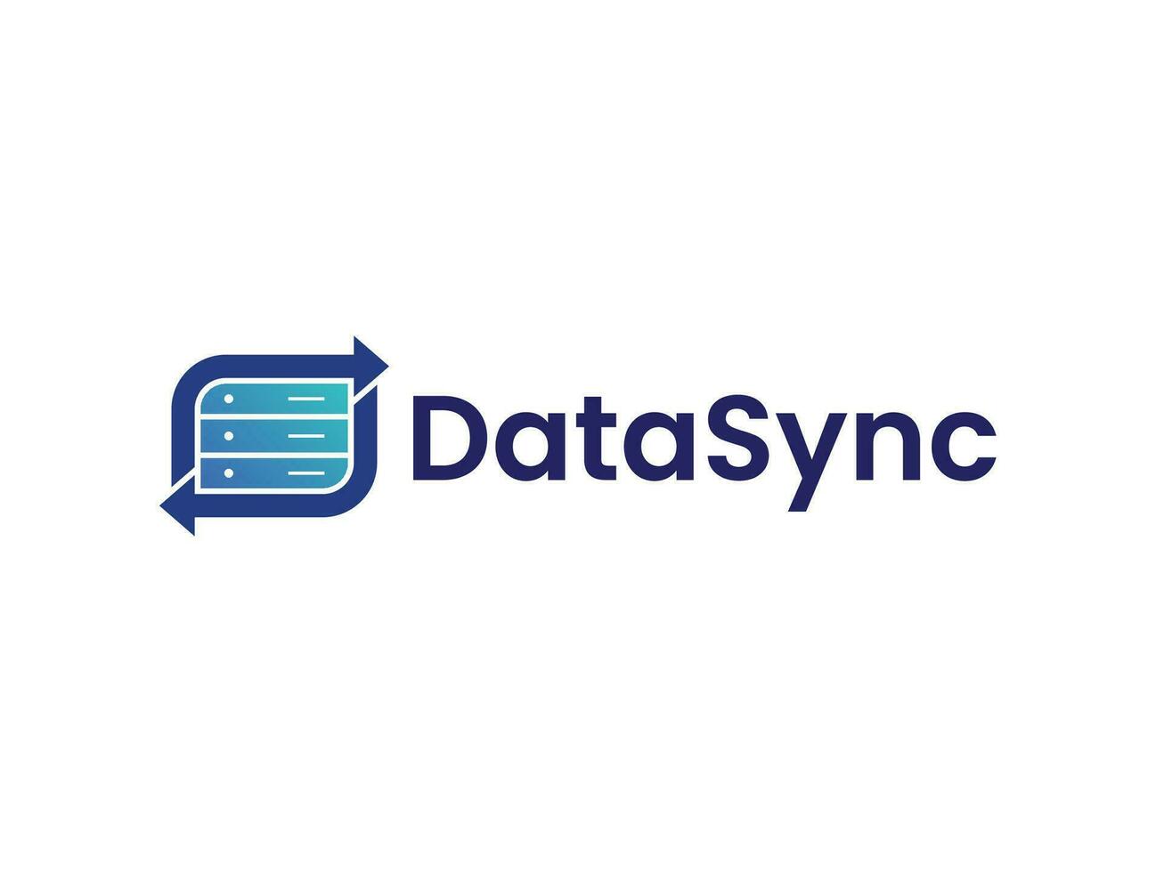 Digital Daten synchronisieren Logo Konzept vektor