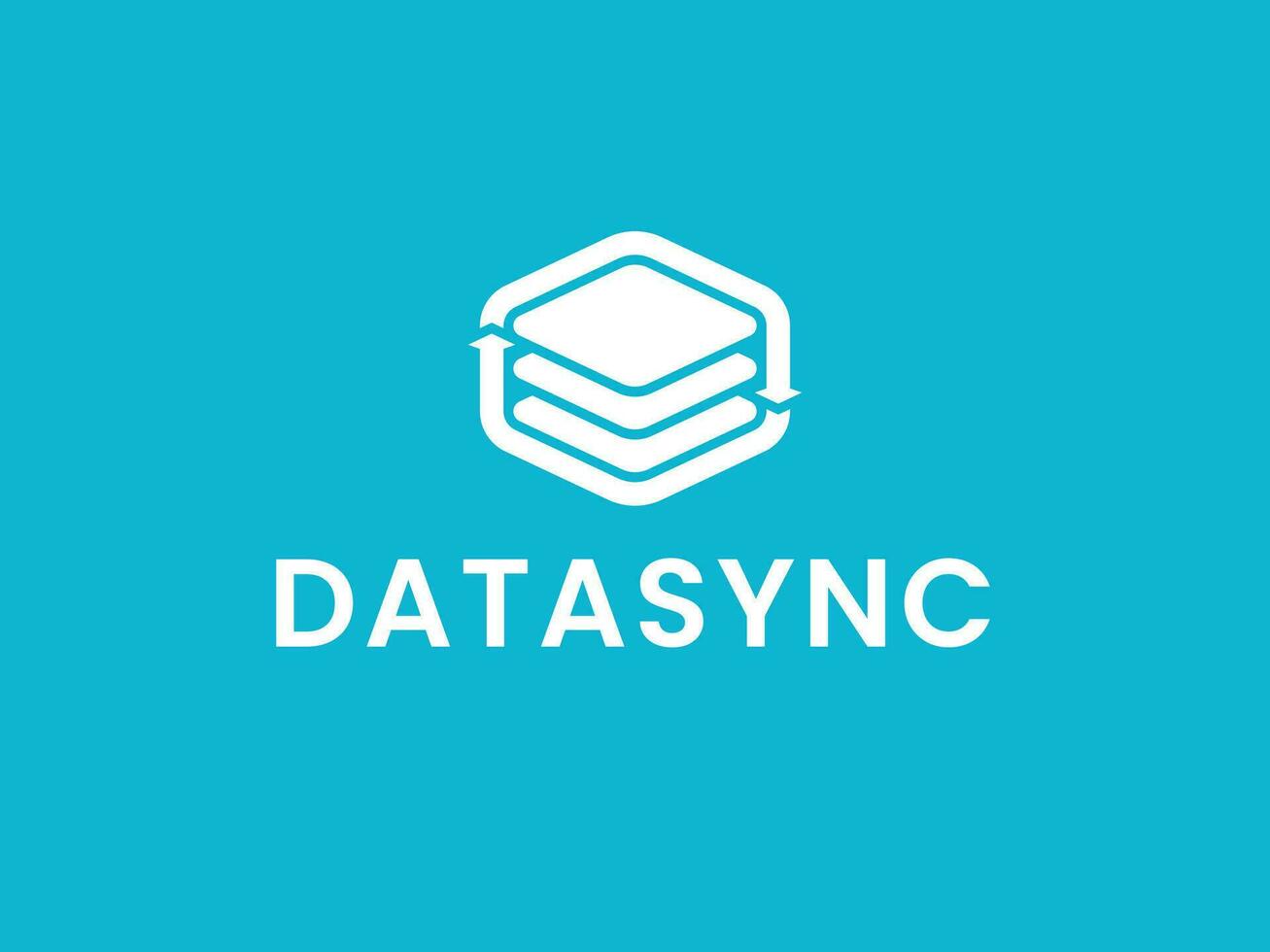 Digital Daten synchronisieren Logo Konzept vektor