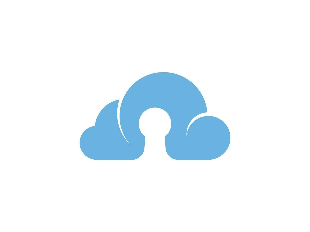 modern logotyp mall för nyckel och låsa moln vektor