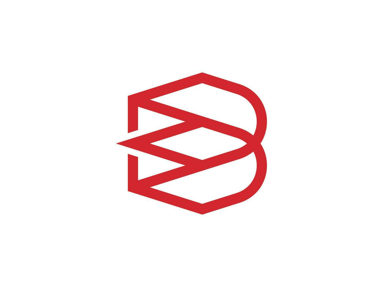modern Minimalis Logo mit Gliederung Konzept, rot Linie Logo. vektor