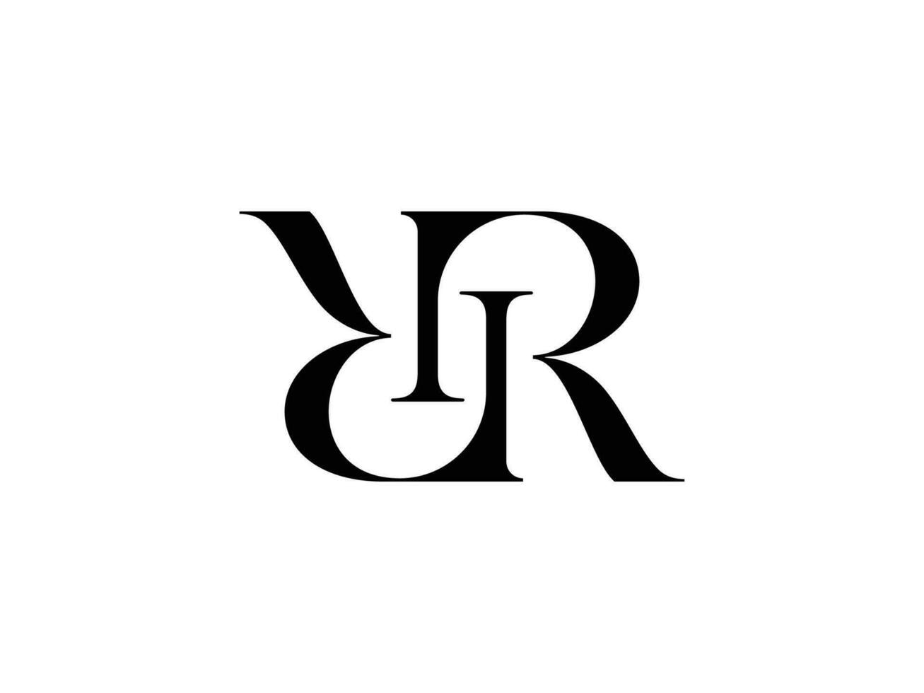 rr första logotyp med elegant och minimal logogram vektor