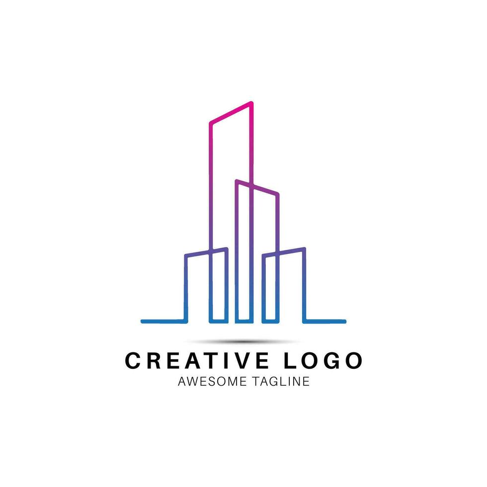 finanziell Gebäude Logo Design Symbol vektor