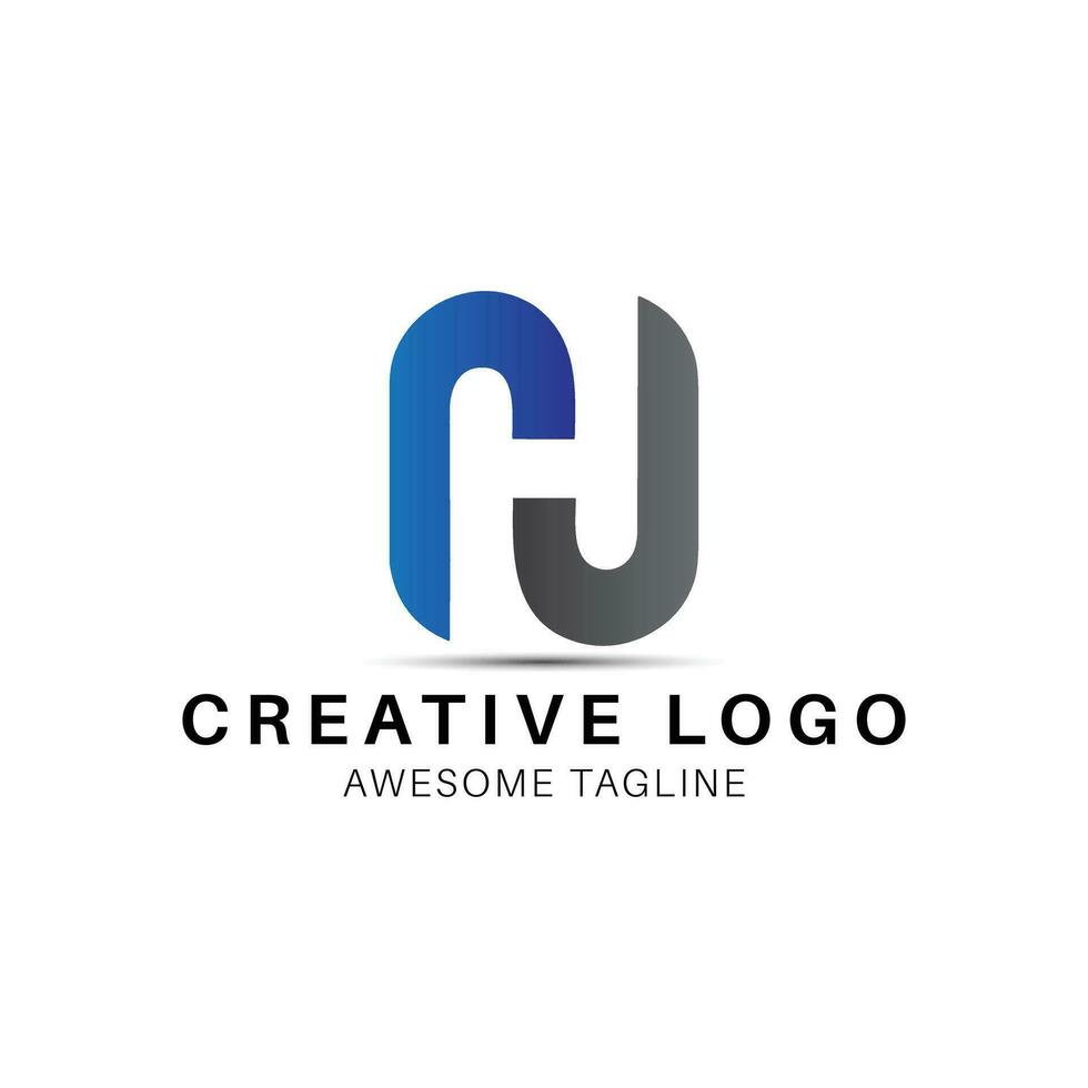 rj eller cj brev logotyp design ikon vektor