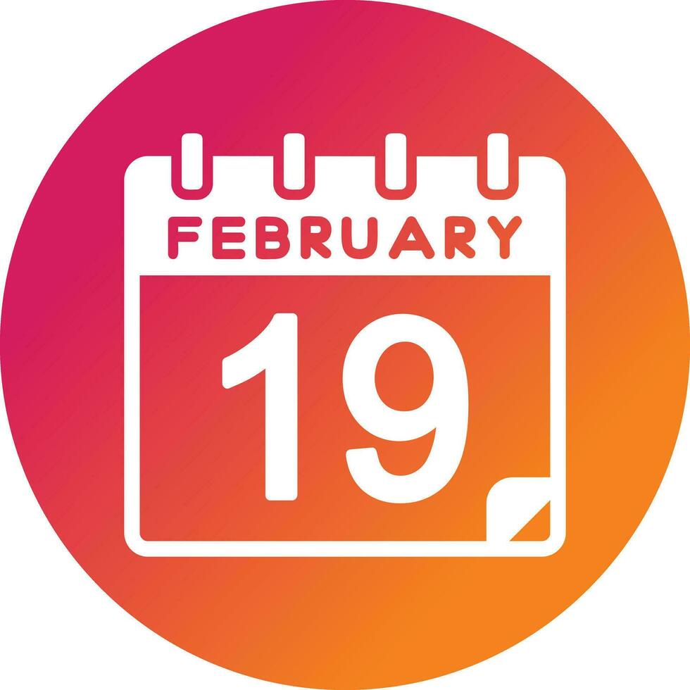 19 februari vektor ikon