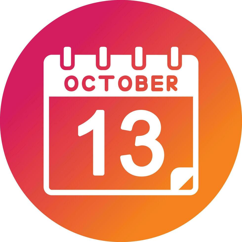 13 Oktober Vektor Symbol