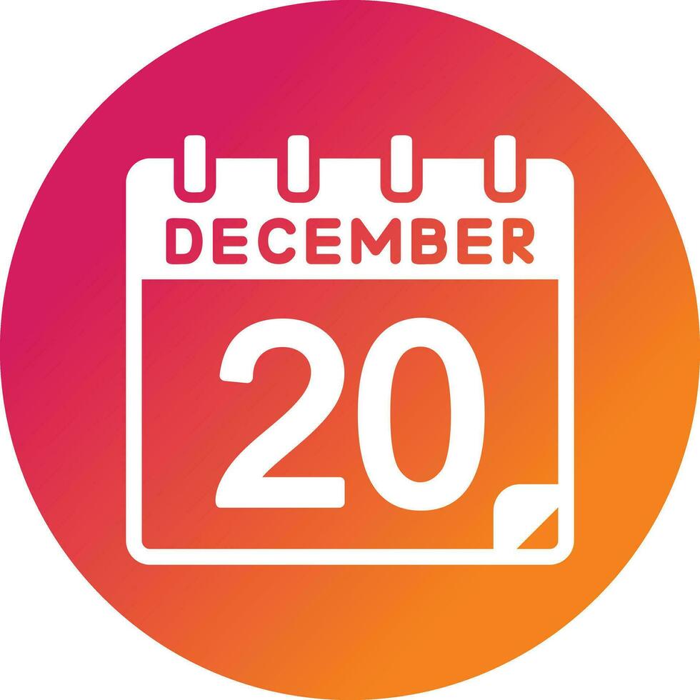 20 Dezember Vektor Symbol