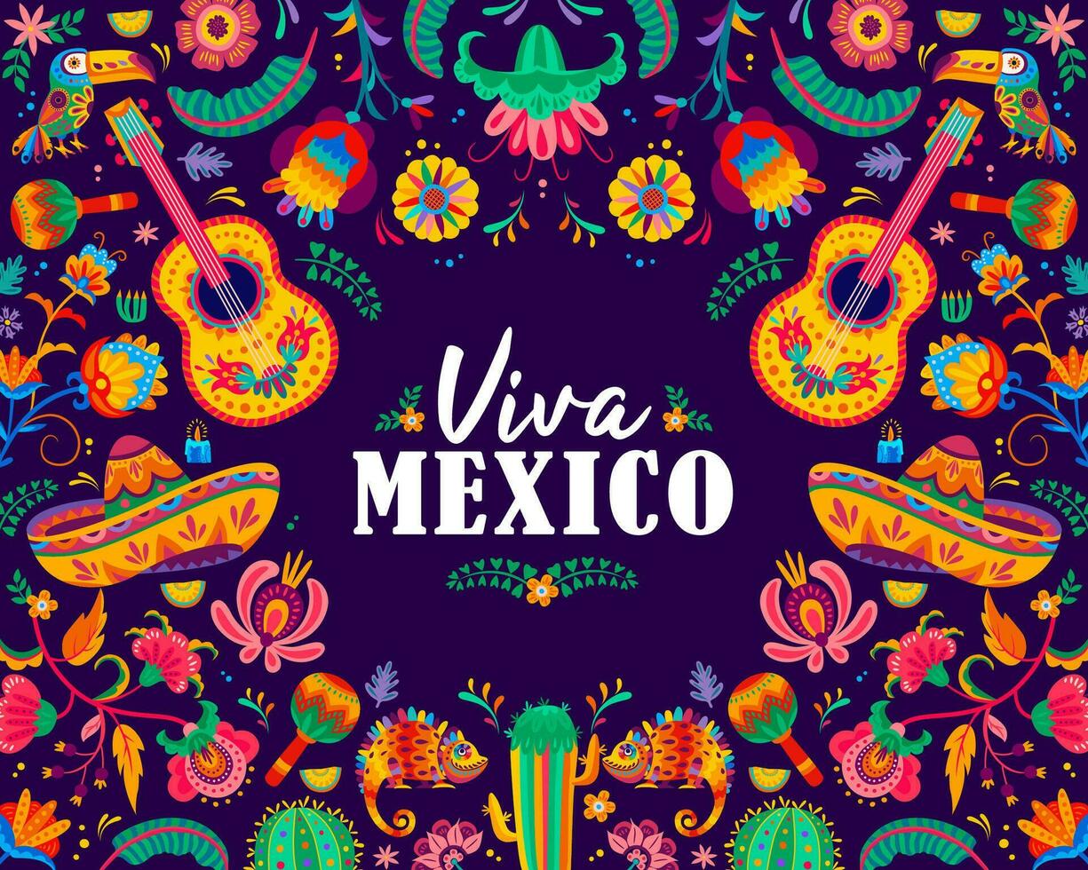 viva Mexiko, mexikansk oberoende dag baner vektor