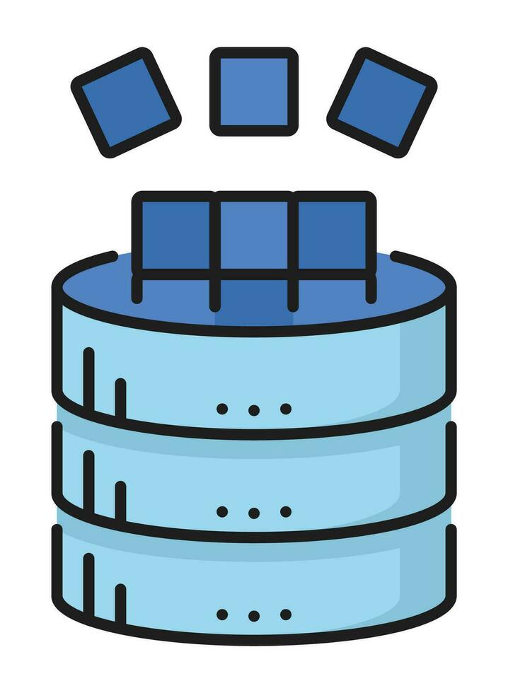 Daten Server Farbe Symbol, Datenbank Lager Netzwerk vektor