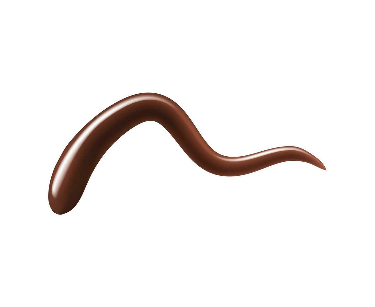 choklad sås eller sirap realistisk virvla runt eller linje vektor