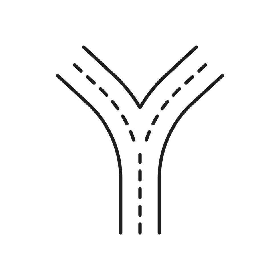 motorväg väg linje ikon, gata trafik skiljeväg vektor