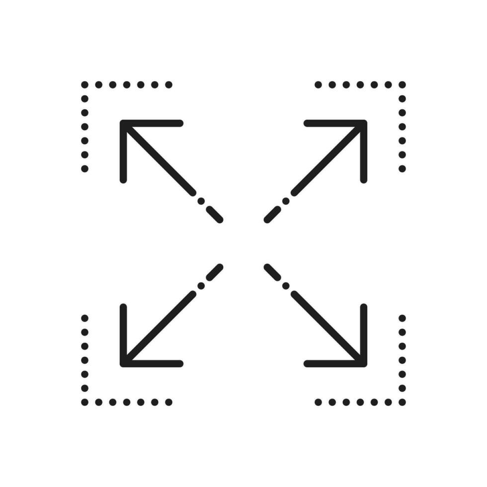 Größe ändern und Rahmen reduzieren erweitern Zoomen Symbol Gliederung vektor