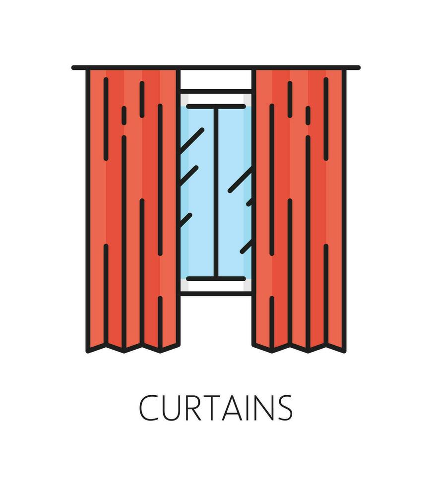 gardiner, möbel ikon av Hem interiör eller rum vektor