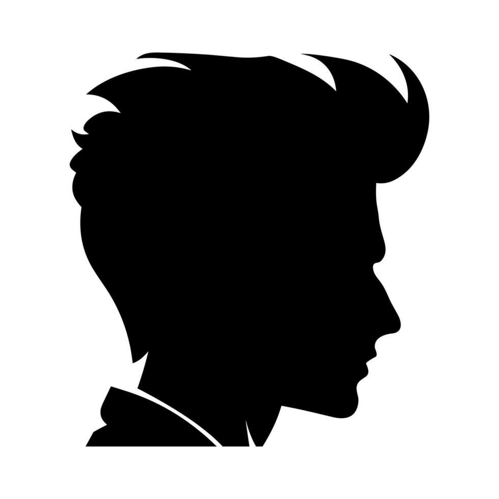 pompadour frisyr silhuett ClipArt, män hår skära vektor, trendig eleganta manlig frisyr silhuett vektor