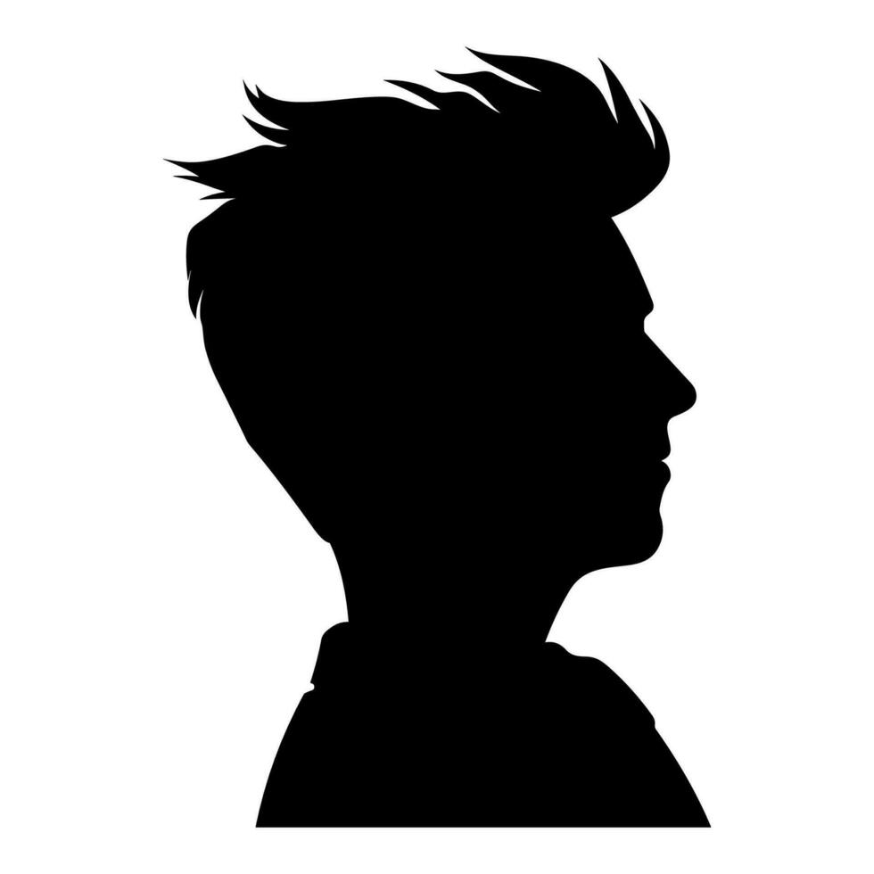 quiff frisyr silhuett ClipArt, män hår skära vektor, trendig eleganta manlig frisyr silhuett vektor