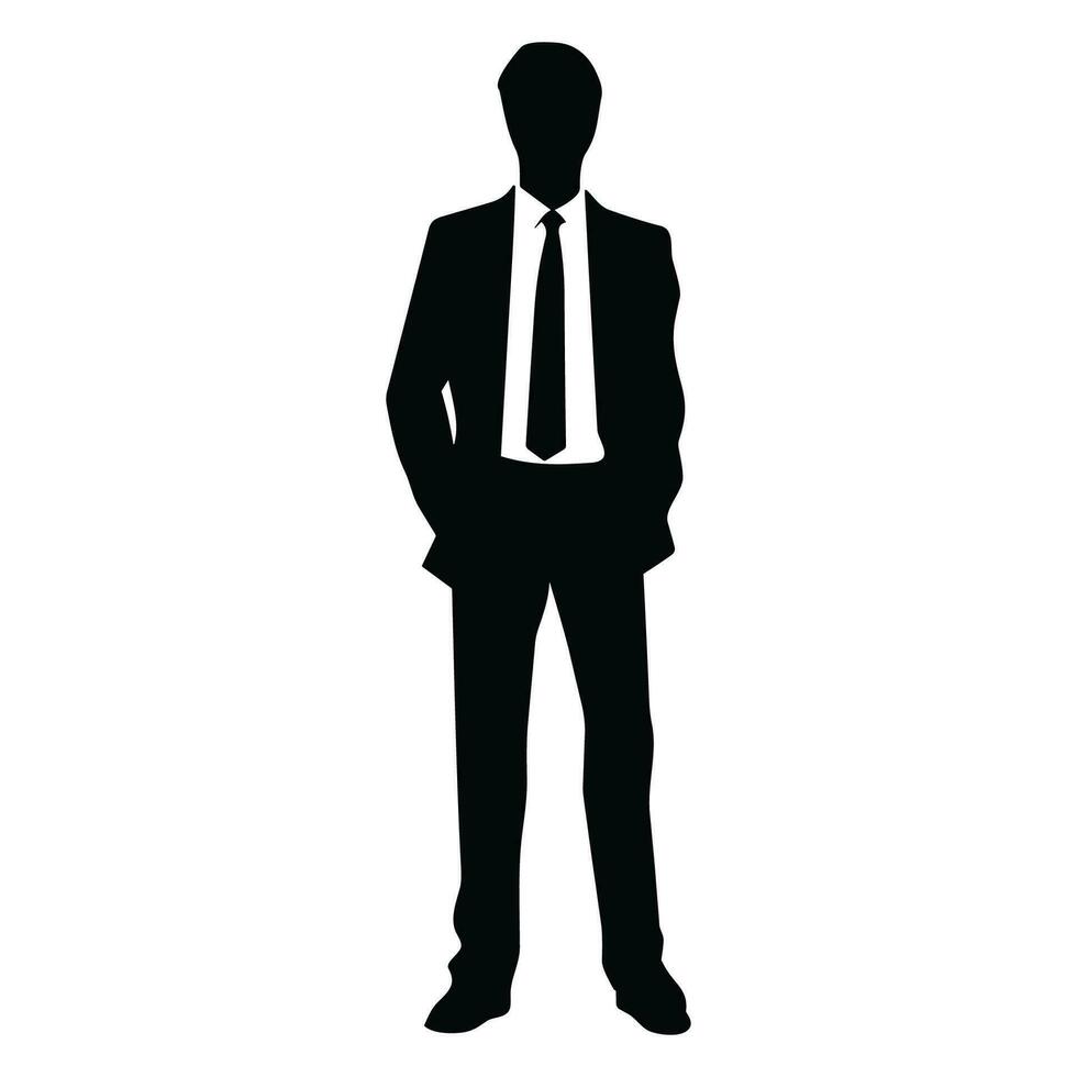 en affärsman vektor silhuett, en man vektor isolerat på en vit bakgrund, en företags- person svart vektor