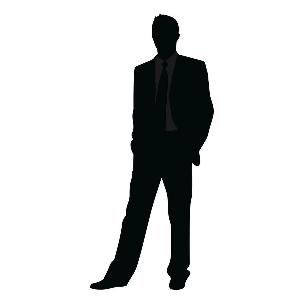 en affärsman vektor silhuett, en man vektor isolerat på en vit bakgrund, en företags- person svart vektor