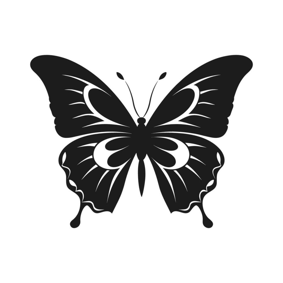 Schmetterling Silhouette Vektor Illustration, fliegend Schmetterling schwarz Silhouette, Monarch Clip Art isoliert auf ein Weiß Hintergrund