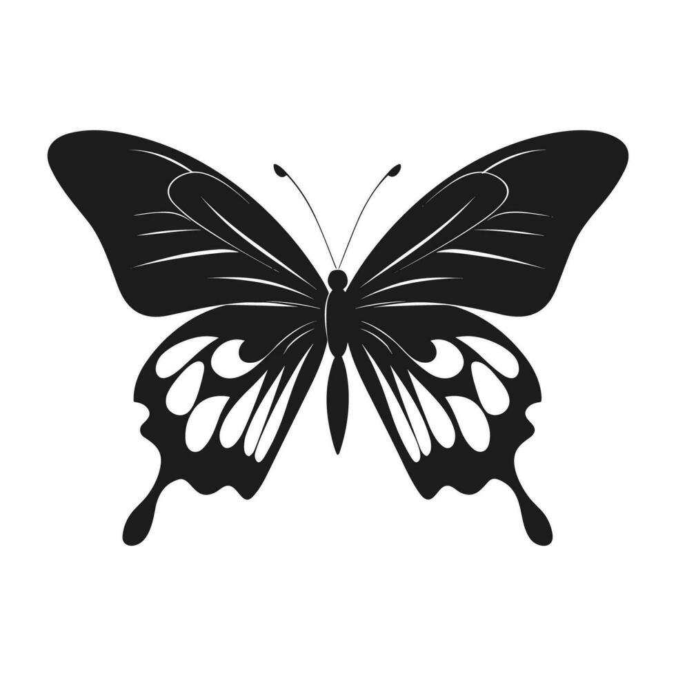 Schmetterling Silhouette Vektor Illustration, fliegend Schmetterling schwarz Silhouette, Monarch Clip Art isoliert auf ein Weiß Hintergrund