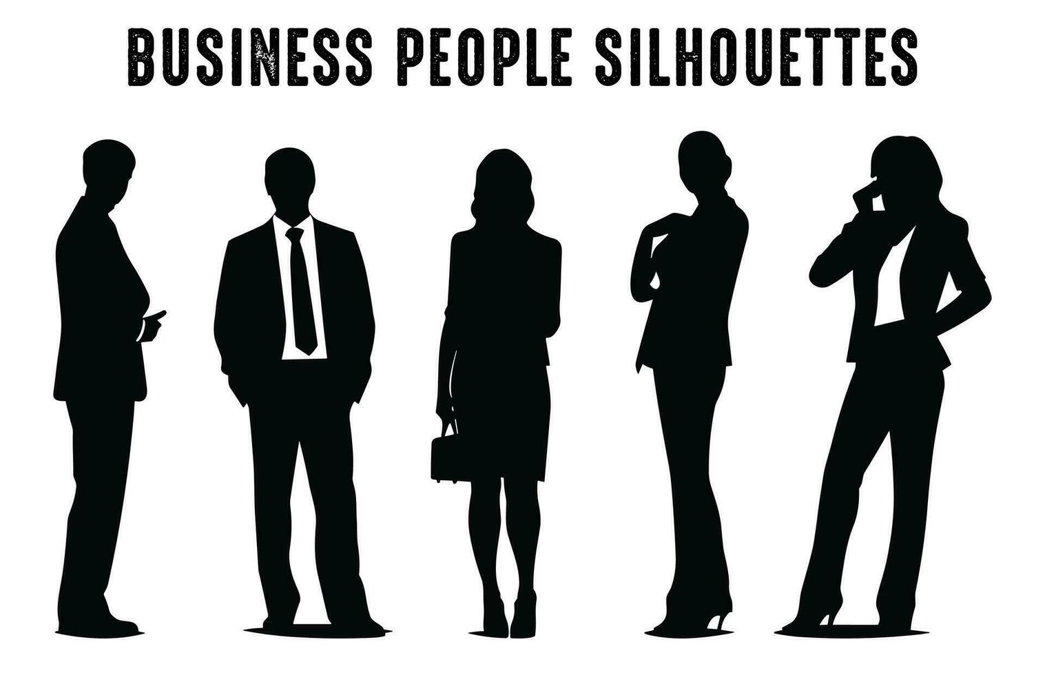 företag människor vektor silhuetter uppsättning, företags- män och kvinnor silhuett bunt
