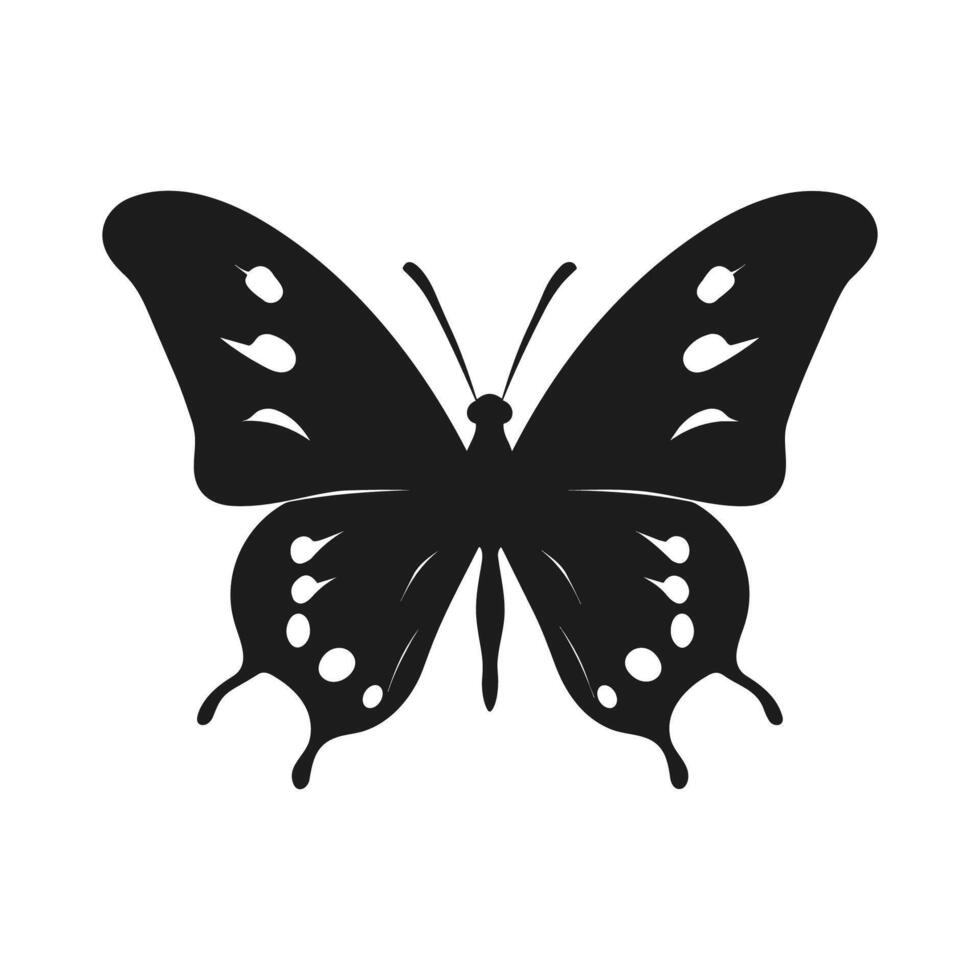 kostenlos Schmetterling Silhouette Vektor Illustration, fliegend Schmetterling schwarz Silhouette, Monarch Clip Art isoliert auf ein Weiß Hintergrund